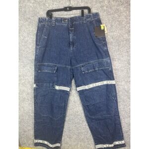 Vintage Marithe Francois Girbaud Jeans Mens 38 Blue Shutter Tape Wide Leg NWT